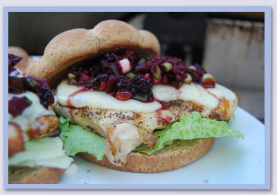 Grilled Chicken Sandwich with Blackberry Relish