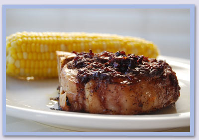 Oven-Baked Pork Chops with Blackberry Chipotle Sauce